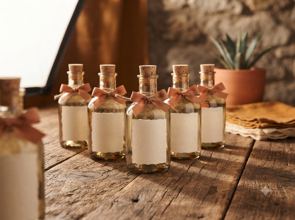 mini botellas de mezcal en fila
